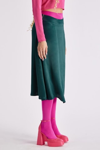 Falda midi Zelina - Verde esmeralda