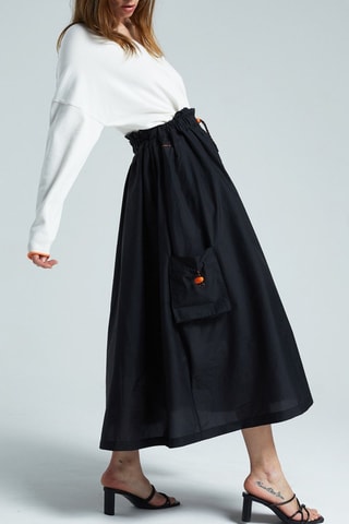 Falda midi Denise - Negro