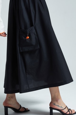 Falda midi Denise - Negro