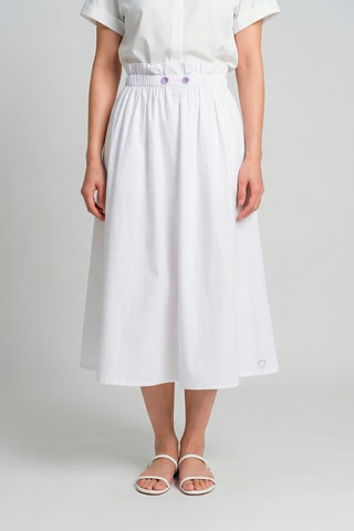 Falda midi de talle alto Jacky - Blanco