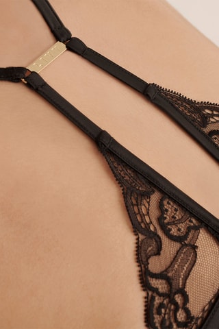 Sujetador de seda Menilmontant - Negro