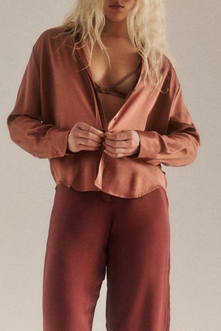 Camisa de seda Romeo J. - Terracota