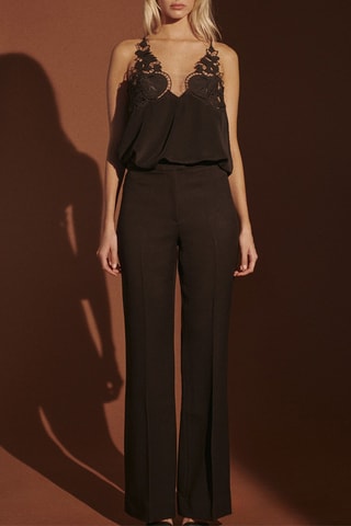 Top de seda Villette - Negro