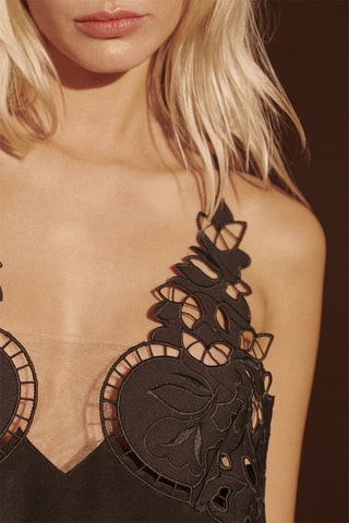 Top de seda Villette - Negro