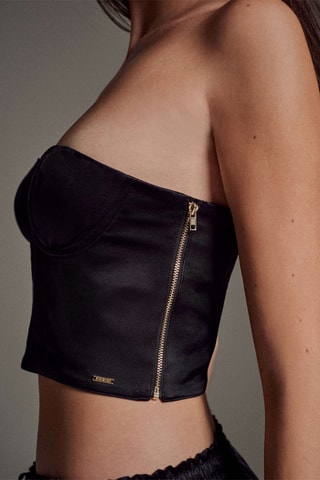 Crop top bustier - Negro