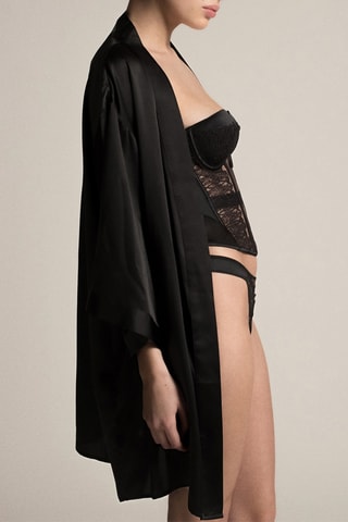 Corpiño de seda Abbesses - Negro