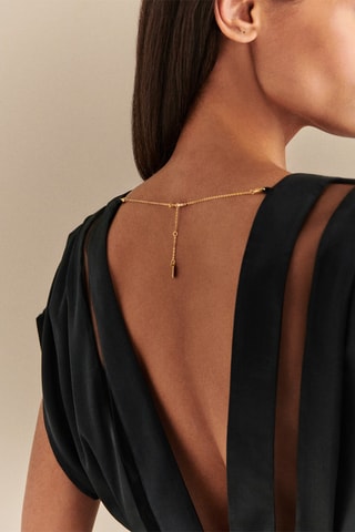 Vestido recto de seda Montana - Negro