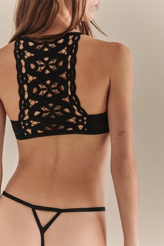 Tanga de seda Montera - Negro