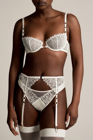 Liguero de seda Abbesses - Blanco