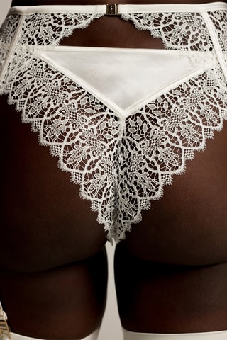 Liguero de seda Abbesses - Blanco