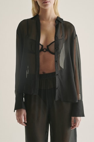 Sujetador de seda Olympia - Negro