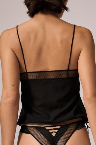 Top de seda Percier - Negro