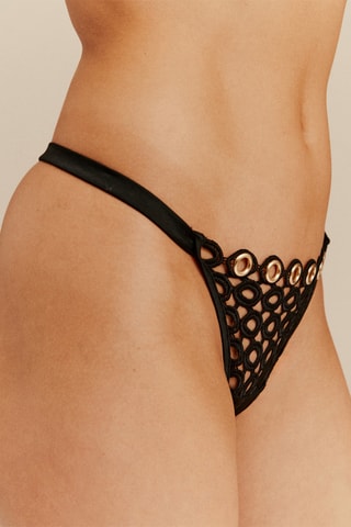 Tanga de seda Playground - Negro