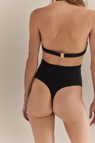 Body tanga de seda Playground - Negro
