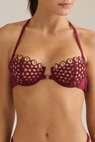 Sujetador deportivo de seda Playground - Burdeos
