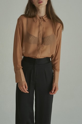 Camisa de seda Rockfeller J - Beige