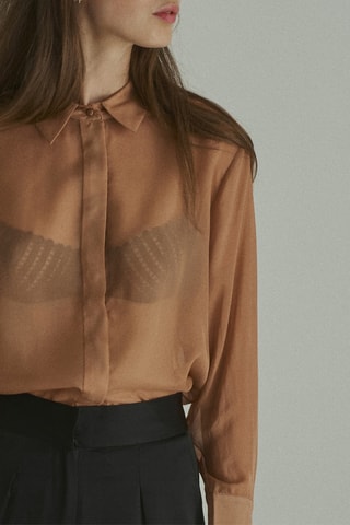 Camisa de seda Rockfeller J - Beige