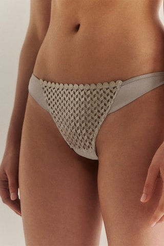Tanga de seda Silver Park - Gris