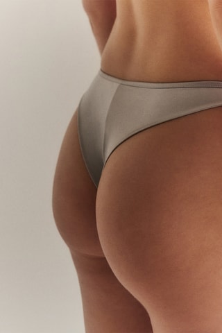 Tanga de seda Silver Park - Gris