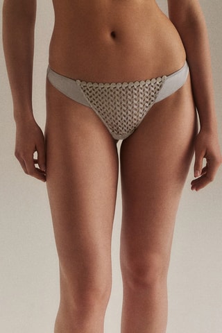 Tanga de seda Silver Park - Gris