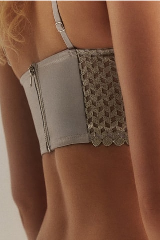 Sujetador de seda Silver Park - Gris