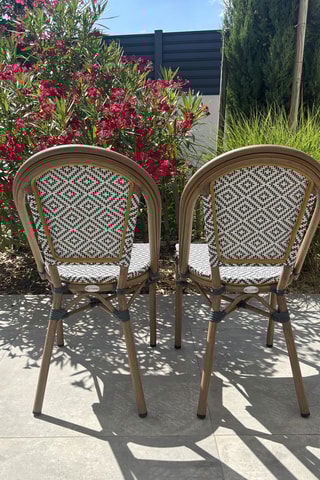 2 sillones de jardín Bistro - Azul ­- De tela de textileno