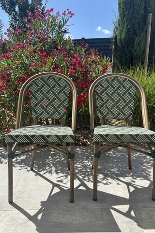 2 sillones de jardín Bistro - Verde - De tela de textileno