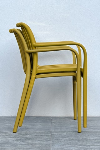 2 sillones de jardín apilables Tiago - Mostaza