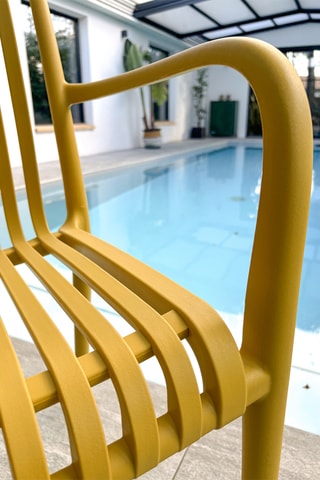 2 sillones de jardín apilables Tiago - Mostaza