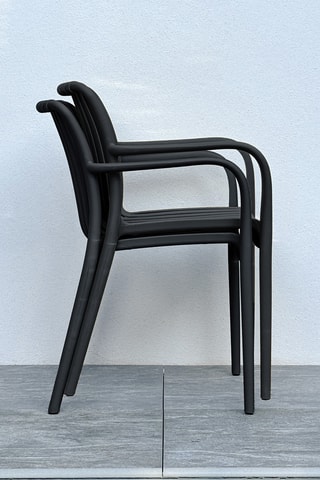 2 sillones de jardín apilables Tiago - Negro