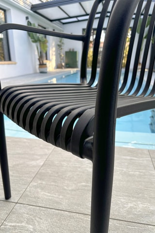 2 sillones de jardín apilables Tiago - Negro