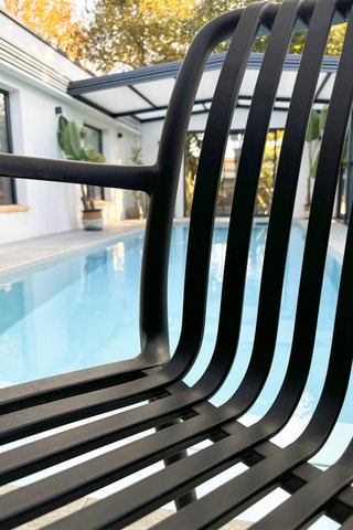 2 sillones de jardín apilables Tiago - Negro