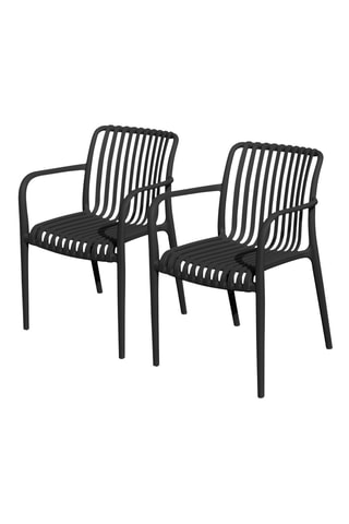 2 sillones de jardín apilables Tiago - Negro
