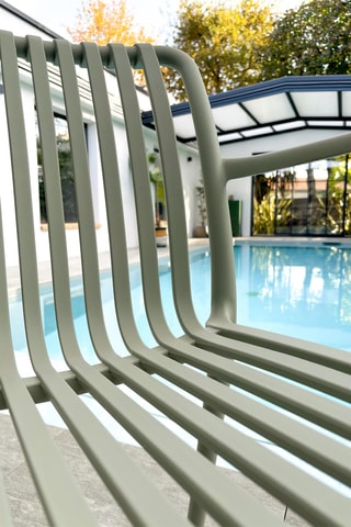 2 sillones de jardín apilables Tiago - Oliva