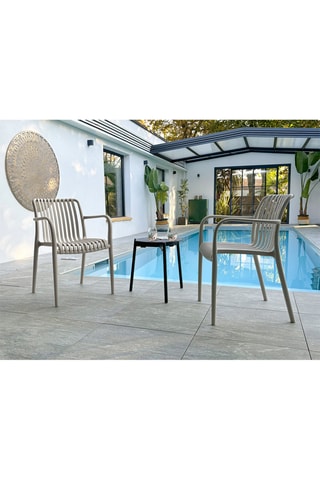 2 sillones de jardín apilables Tiago - Arena