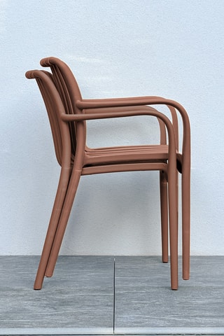 2 sillones de jardín apilables Tiago - Terracota