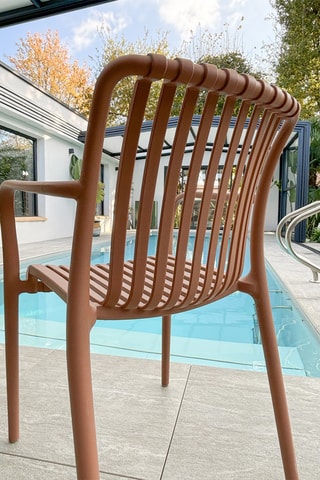 2 sillones de jardín apilables Tiago - Terracota