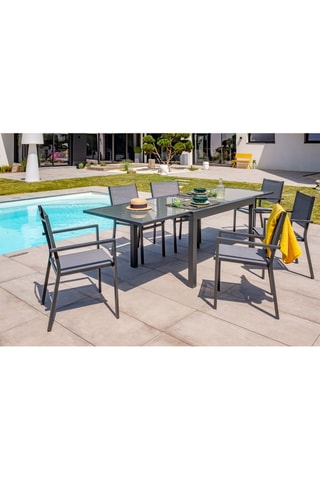 2 sillones de jardín apilables Tolede - Gris antracita