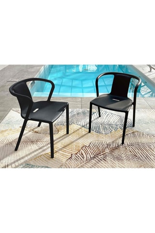 2 sillones de jardín apilables Diego - Antracita