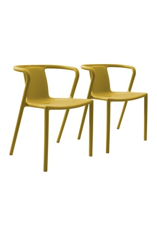 2 sillones de jardín apilables Diego -  Mostaza