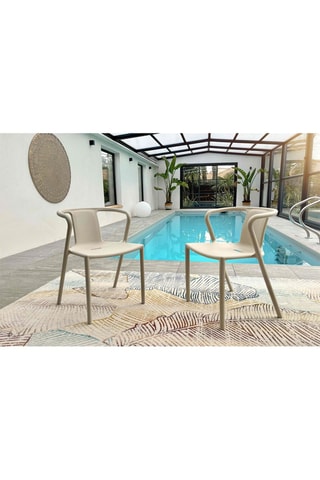 2 sillones de jardín apilables Diego -  Arena