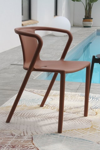 2 sillones de jardín apilables Diego -  Terracota