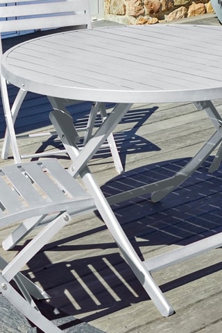 Mesa redonda de jardín de 4 plazas plegable Marius - 110 x 73 cm