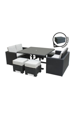 Salón de jardín con funda Oceane - 8 plazas