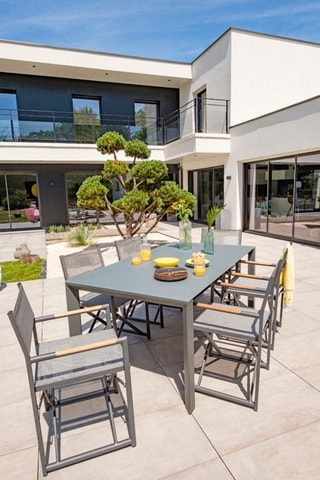 Conjunto de jardín Honfleur - 6 plazas - Mesa extensible