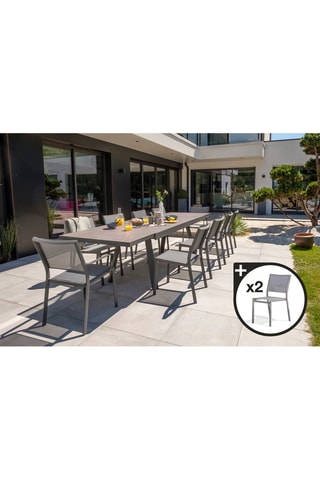 Conjunto de jardín Stockholm - 12 plazas - Mesa extensible