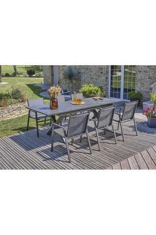 Conjunto de jardín Floride - 6 plazas - Mesa extensible