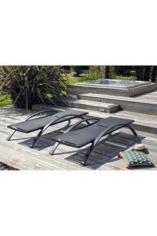 2 tumbonas apilables Barcelona - 195 x 74 x 32 cm