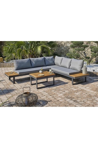 Salón de jardín modulable de madera de acacia Miyako - 5 plazas