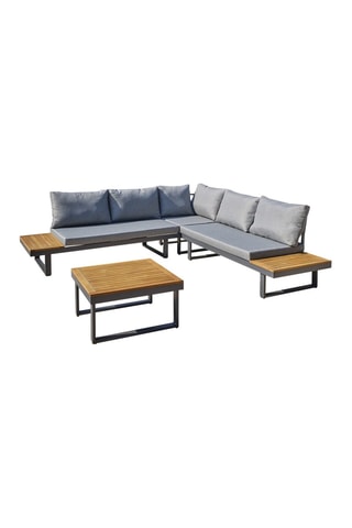 Salón de jardín modulable de madera de acacia Miyako - 5 plazas